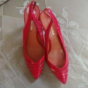 Adorable red patent leather pumps